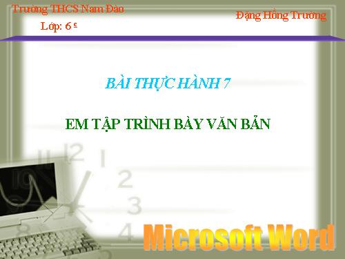 Bài thực hành 7. Em tập trình bày văn bản