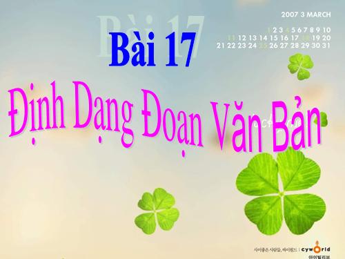 Bài 17. Định dạng đoạn văn bản