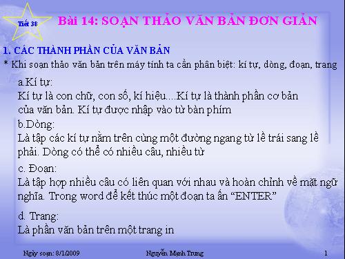 Bài 14. Soạn thảo văn bản đơn giản