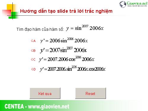 Hướng dẫn tạo Slide Trắc nghiệm trong Powerpoint