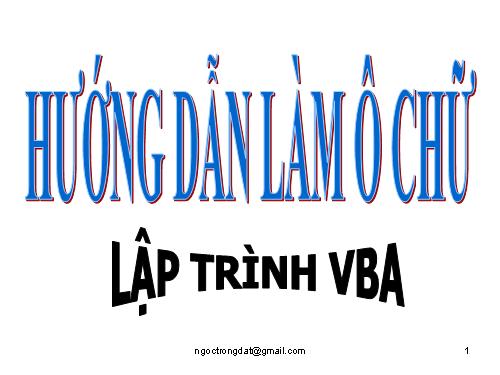 LÀM Ô CHỮ BẰNG VBA