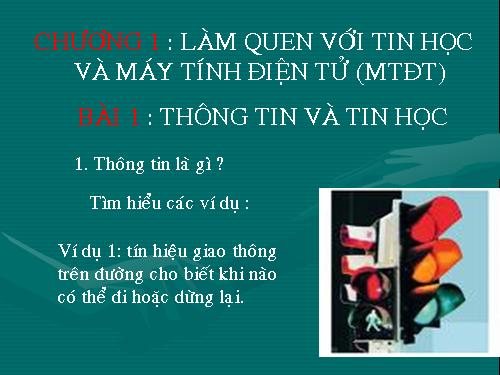 Bài 1. Thông tin và tin học