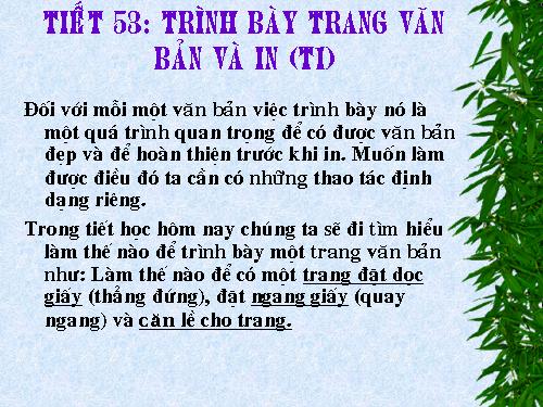 Bài 18. Trình bày trang văn bản và in