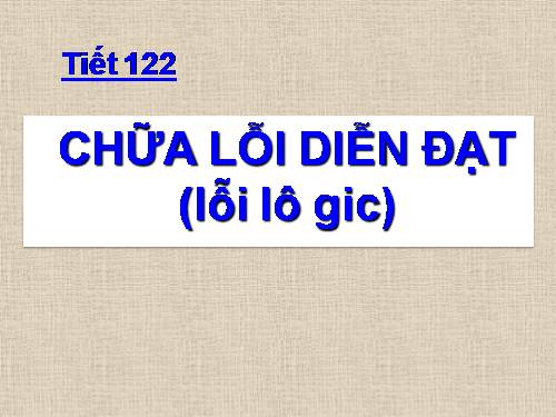 Bài 30. Chữa lỗi diễn đạt (lỗi lô-gíc)