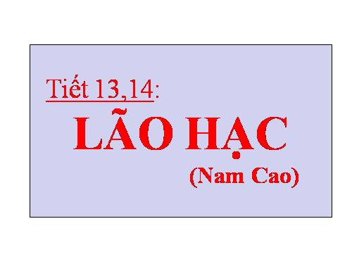 Bài 4. Lão Hạc