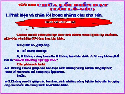 Bài 30. Chữa lỗi diễn đạt (lỗi lô-gíc)