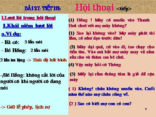 Bài 27. Hội thoại (tiếp theo)