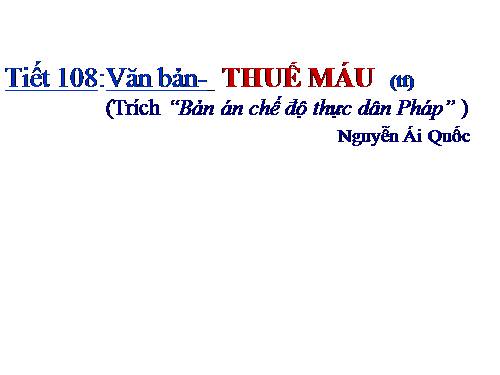 Bài 26. Thuế máu