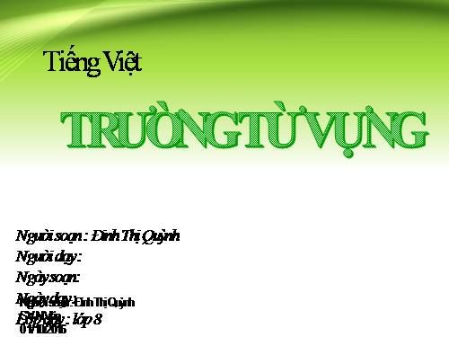 Bài 2. Trường từ vựng