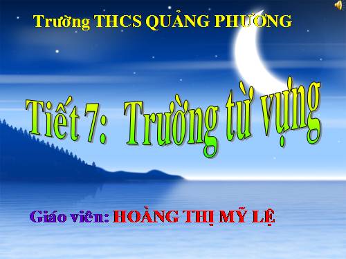 Bài 2. Trường từ vựng