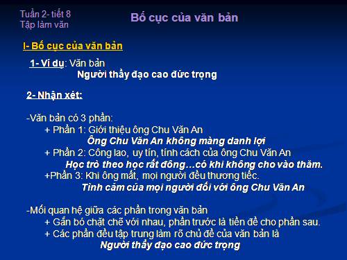 Bài 2. Bố cục của văn bản