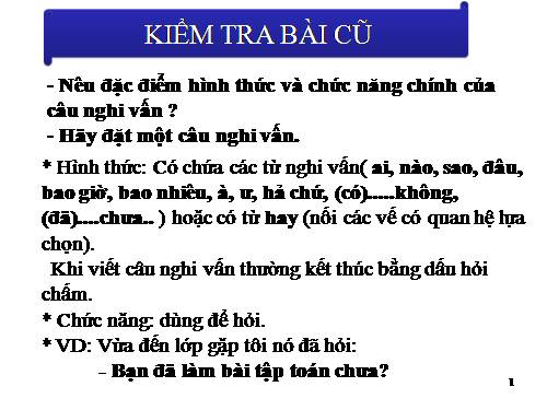 Bài 18. Câu nghi vấn