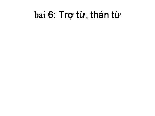 Bài 6. Trợ từ, thán từ