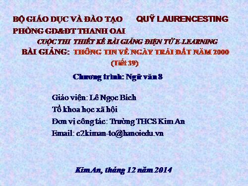 Bài 10. Thông tin về Ngày Trái Đất năm 2000