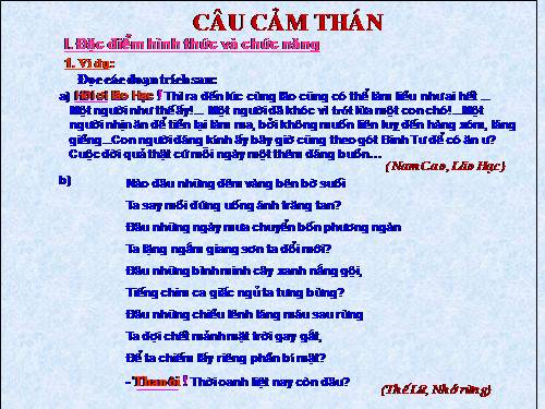 Bài 21. Câu cảm thán