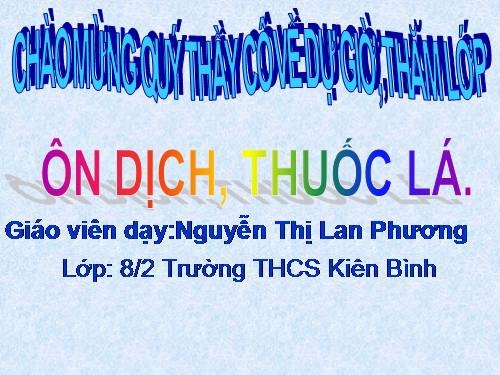 Bài 12. Ôn dịch, thuốc lá