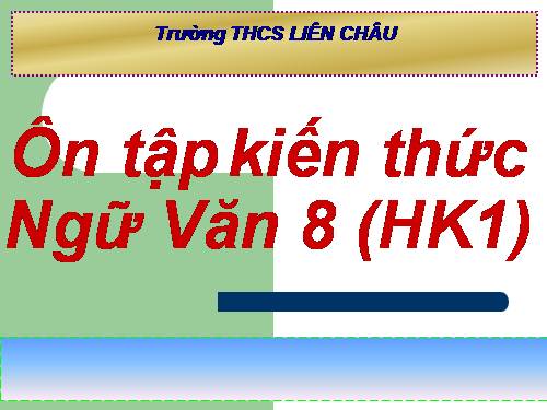 ÔN TẬP HỌC KÌ 1 VĂN 8