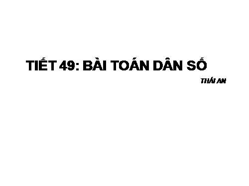 Bài 13. Bài toán dân số