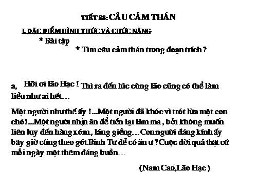 Bài 21. Câu cảm thán