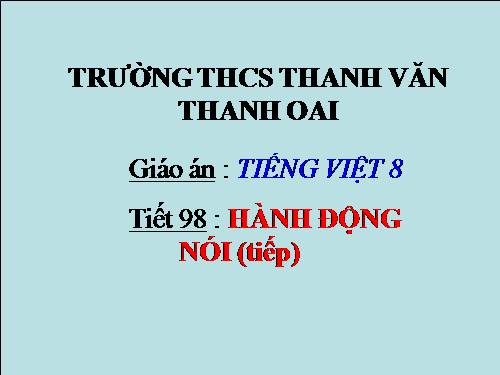 Bài 24. Hành động nói (tiếp theo)