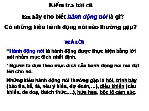 Bài 24. Hành động nói (tiếp theo)