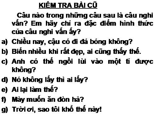 Bài 19. Câu nghi vấn (tiếp theo)