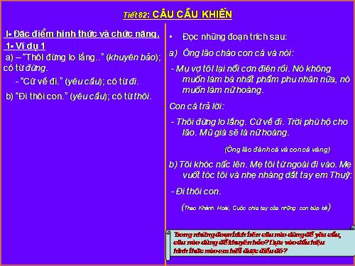 Bài 20. Câu cầu khiến