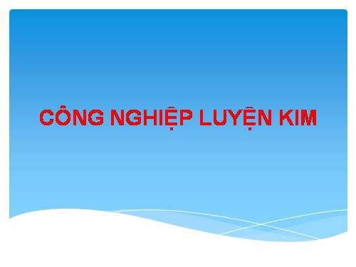 công nghiệp luyện kim