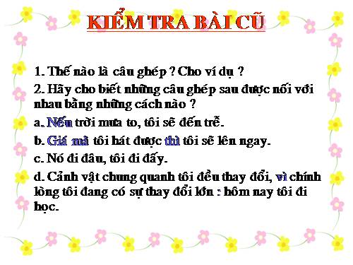 Bài 12. Câu ghép (tiếp theo)