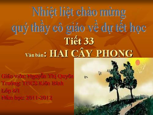 Bài 9. Hai cây phong