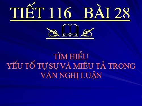 Bài 28. Tìm hiểu các yếu tố tự sự và miêu tả trong văn nghị luận