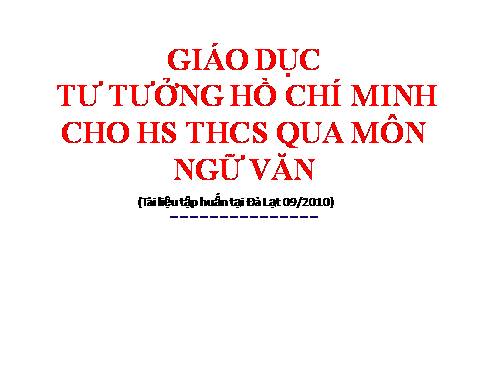 Tích hợp TT HCM môn ngữ văn