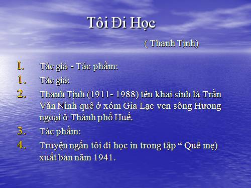 Bài 1. Tôi đi học