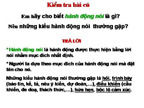 Bài 24. Hành động nói (tiếp theo)