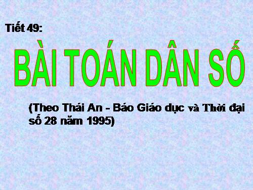 Bài 13. Bài toán dân số