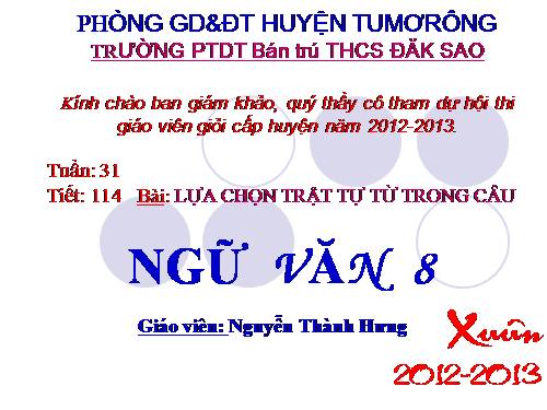 Bài 28. Lựa chọn trật tự từ trong câu