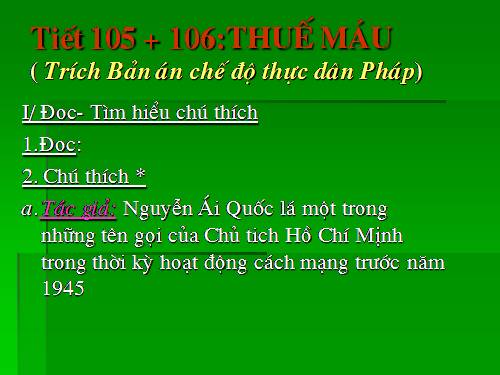 Bài 26. Thuế máu