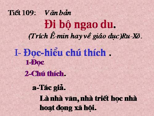 Bài 27. Đi bộ ngao du