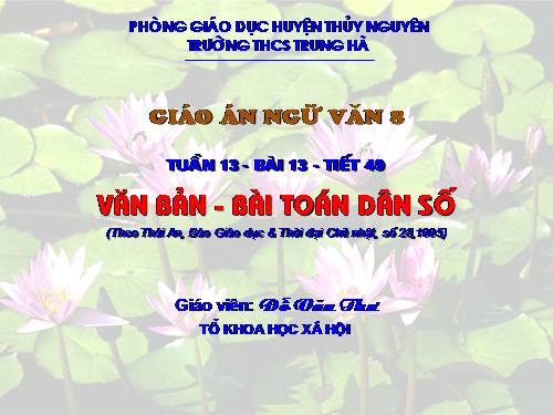 Bài 13. Bài toán dân số