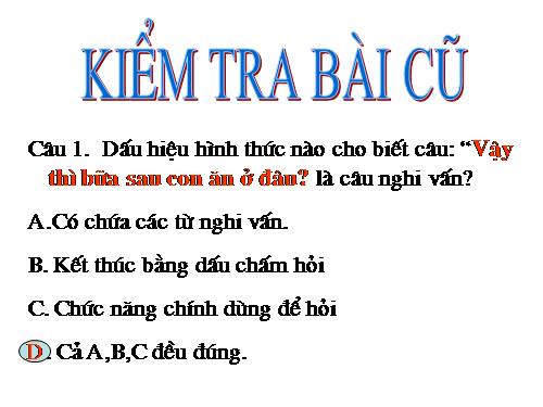 Bài 19. Câu nghi vấn (tiếp theo)