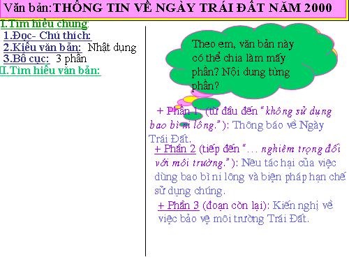 Bài 10. Thông tin về Ngày Trái Đất năm 2000