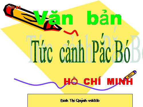 Bài 20. Tức cảnh Pác Bó