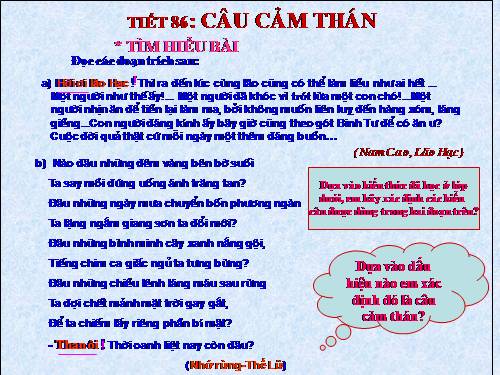 Bài 21. Câu cảm thán