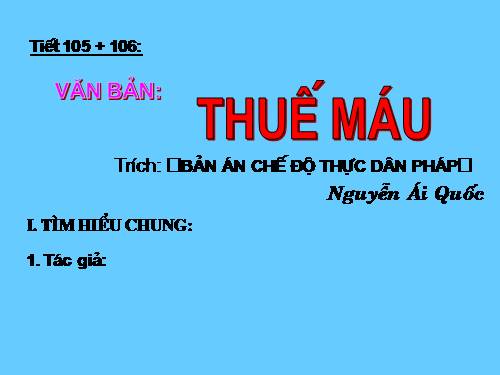 Bài 26. Thuế máu