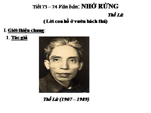 Bài 18. Nhớ rừng