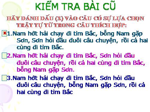 Bài 29. Lựa chọn trật tự từ trong câu (luyện tập)