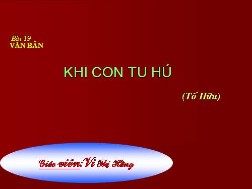 Bài 19. Khi con tu hú