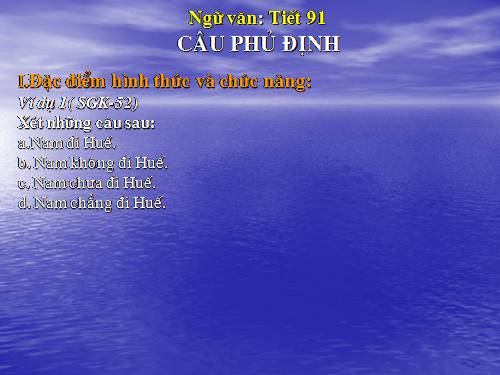 Bài 22. Câu phủ định