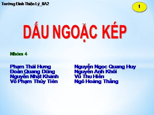 Bài 14. Dấu ngoặc kép