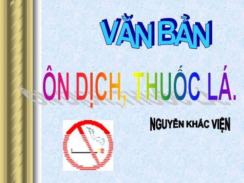 Bài 12. Ôn dịch, thuốc lá